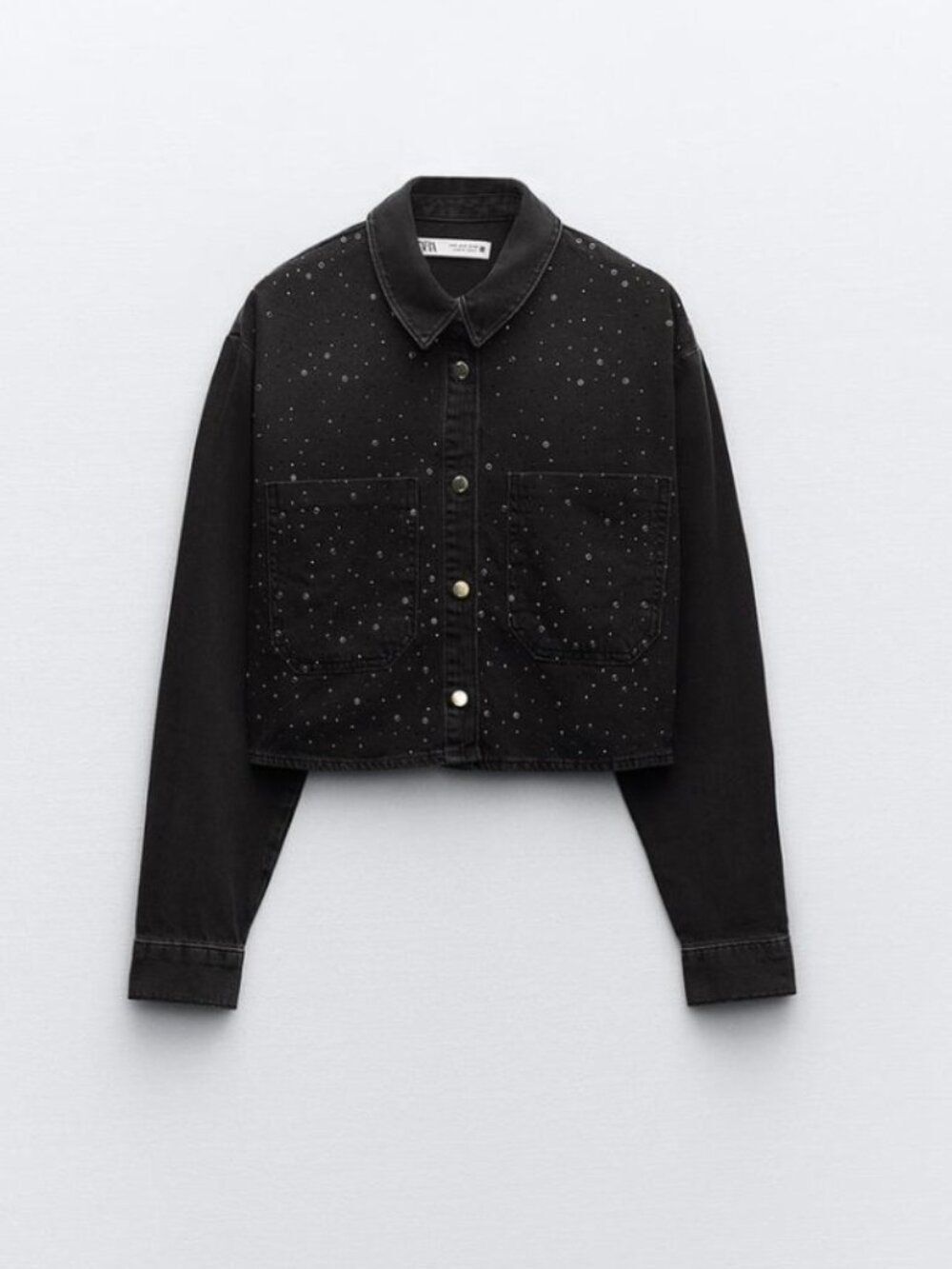 CLOSET CLEANOUT! Zara beaded cropped denim shirt